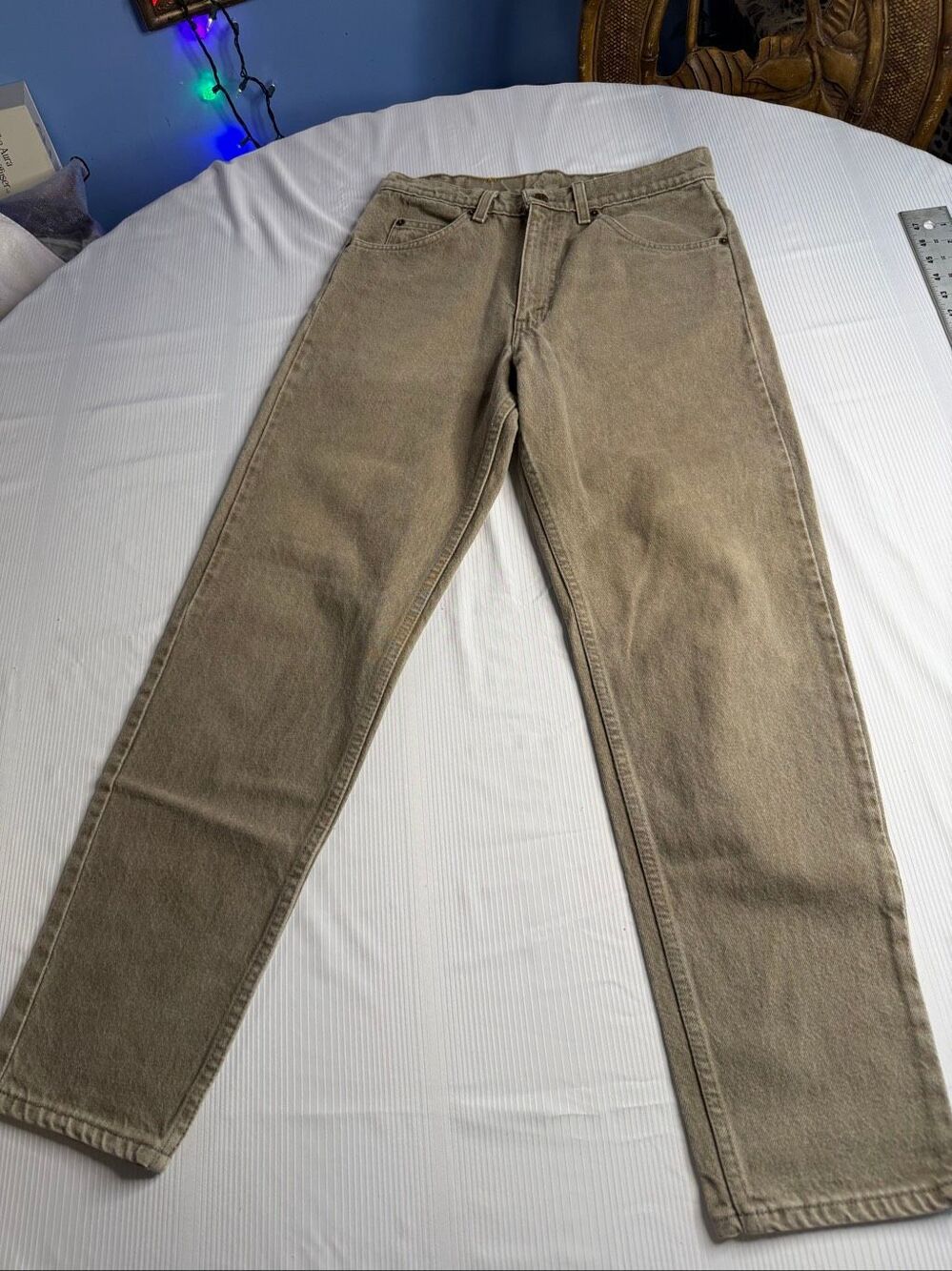 Levi’s Vintage 550 Orange Tab Olive Green Relaxed Fit Tapered Jeans 31x30